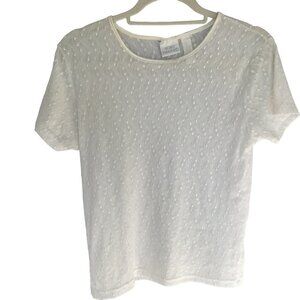 Secret Treasures Camisole Semi Sheer Lace Short Sleeve Stretchy Women's Sz Large